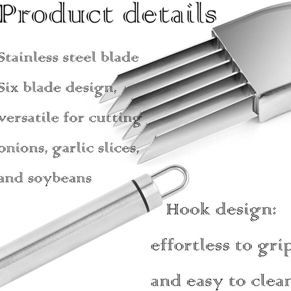 Kitchen Stainless Steel Onion Slicer Cutter Scallion Shredder Knife(2 pack) - Picture 5 of 12